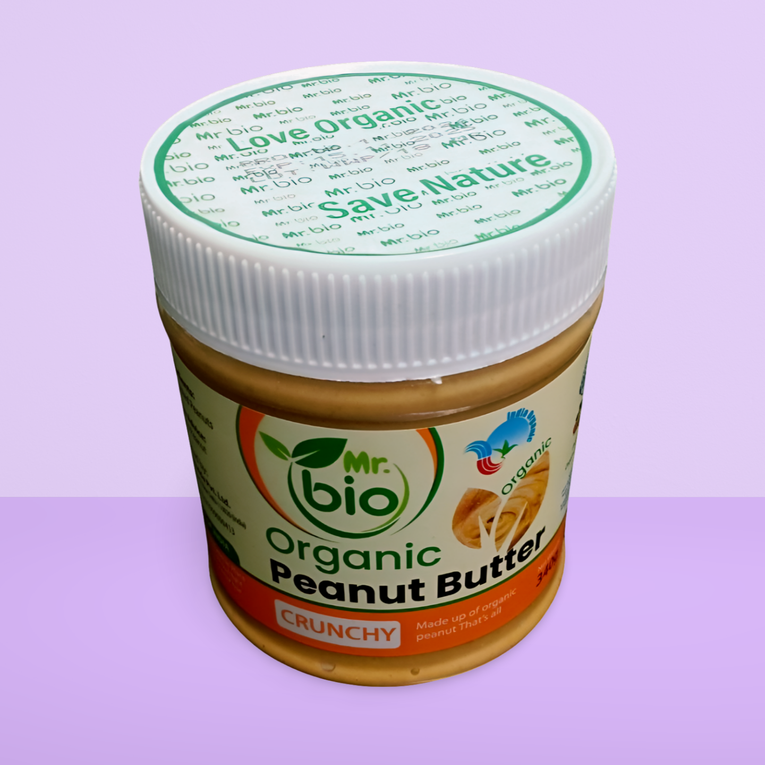 Mr. Bio Organic Peanut Butter Crunchy 340 gm